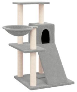 Alternative view of Arbre à chat avec griffoirs en sisal Gris clair 82 cm