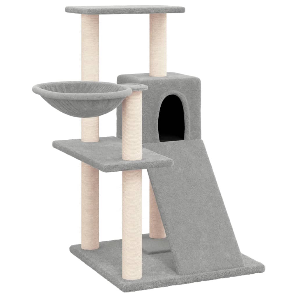Arbre à chat avec griffoirs en sisal Gris clair 82 cm – Image 2