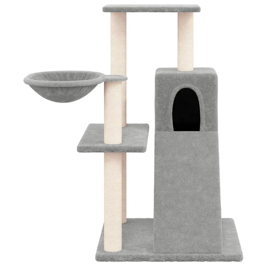 Arbre à chat avec griffoirs en sisal Gris clair 82 cm – Image 3