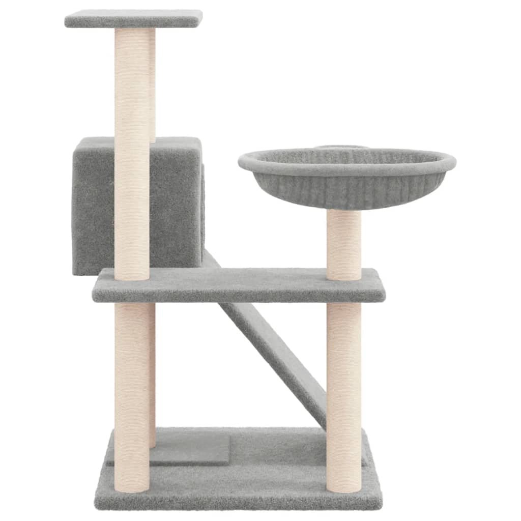 Arbre à chat avec griffoirs en sisal Gris clair 82 cm – Image 4