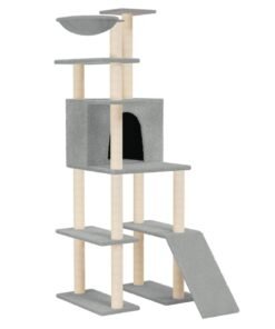 Alternative view of Arbre à chat avec griffoirs en sisal Gris clair 166 cm