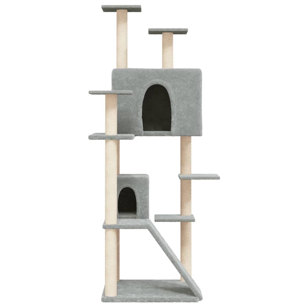 Arbre à chat avec griffoirs en sisal Gris clair 153 cm – Image 3
