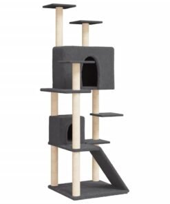 Alternative view of Arbre à chat avec griffoirs en sisal Gris foncé 153 cm