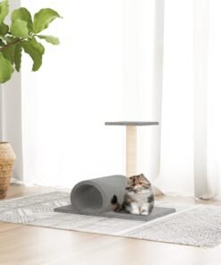 Arbre à chat avec tunnel Gris clair 60x34,5x50 cm