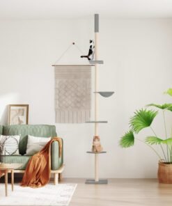 Arbre à chat du sol au plafond Gris clair 263,5-289,5 cm