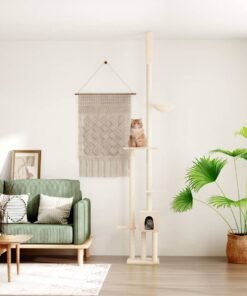 Arbre à chat du sol au plafond Crème 258,5-284,5 cm