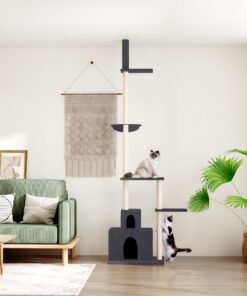 Arbre à chat du sol au plafond Gris foncé 250,5-276,5 cm