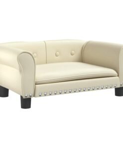 Alternative view of Lit pour chien crème 70x45x30 cm similicuir