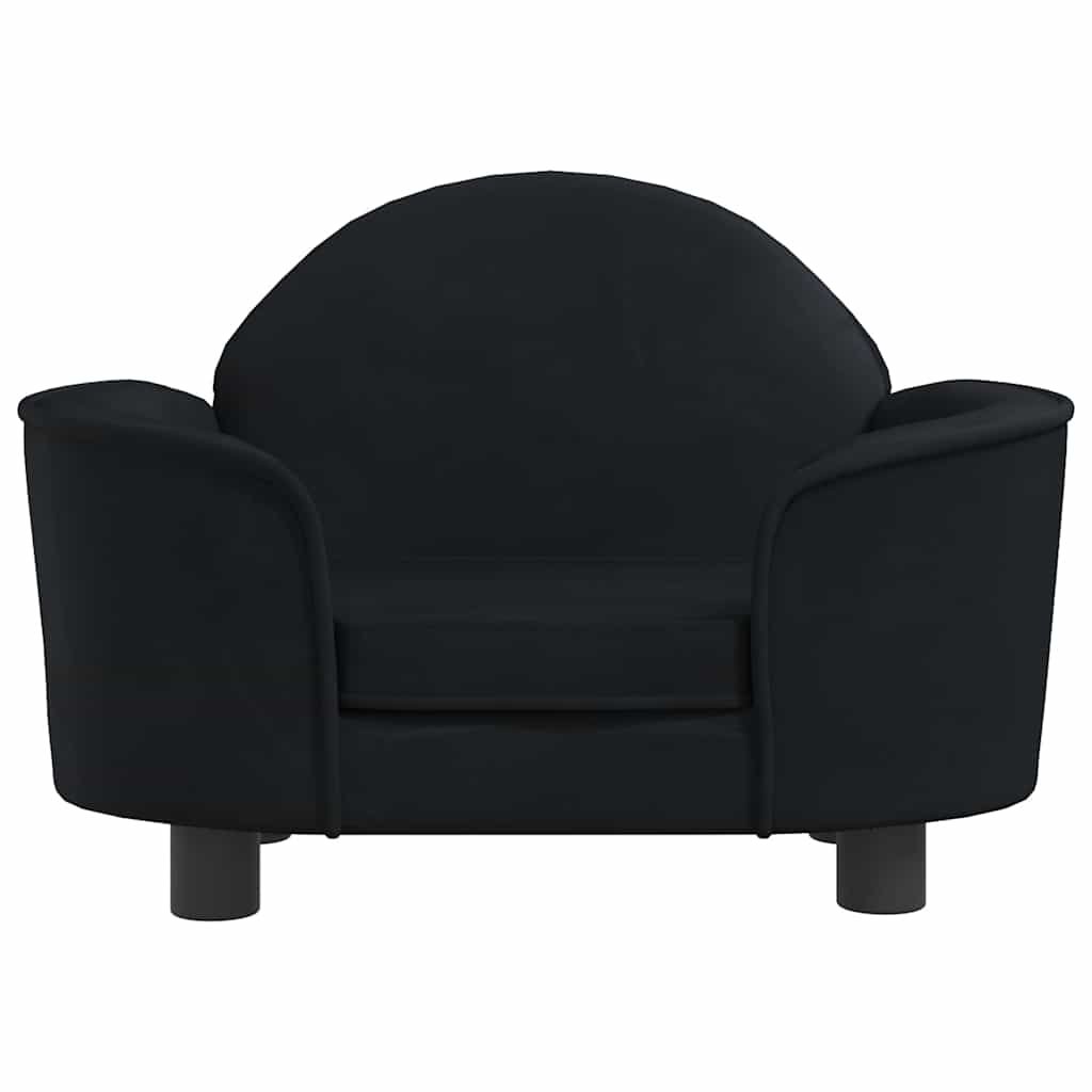 Lit pour chien noir 66x40x45 cm velours – Image 3