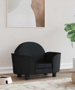 Lit pour chien noir 66x40x45 cm velours