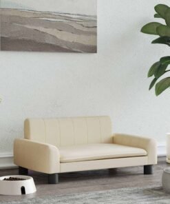 Lit pour chien crème 70x45x30 cm tissu