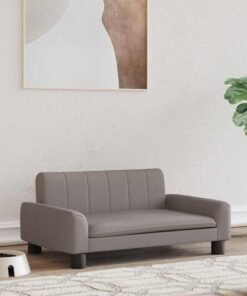 Lit pour chien taupe 70x45x30 cm tissu