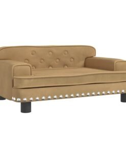 Alternative view of Lit pour chien marron 70x45x30 cm velours