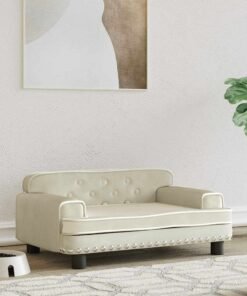 Lit pour chien crème 70x45x30 cm velours