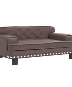 Alternative view of Lit pour chien marron 70x45x30 cm similicuir