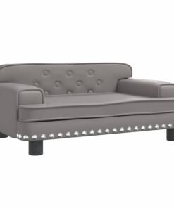 Alternative view of Lit pour chien gris 70x45x30 cm similicuir