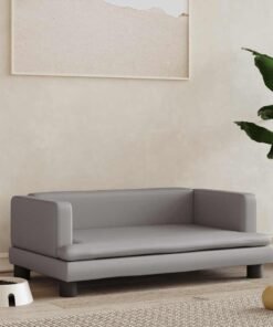 Lit pour chien gris 80x45x30 cm similicuir