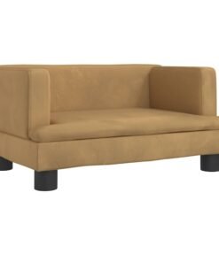 Alternative view of Lit pour chien marron 60x40x30 cm velours