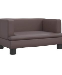 Alternative view of Lit pour chien marron 60x40x30 cm similicuir