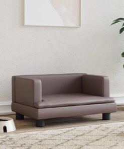 Lit pour chien marron 60x40x30 cm similicuir