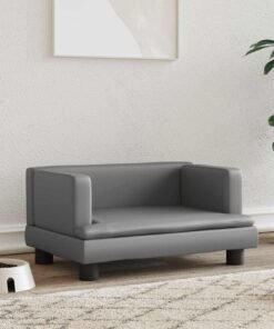 Lit pour chien gris 60x40x30 cm similicuir