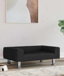 Lit pour chien noir 70x45x26,5 cm velours