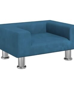 Alternative view of Lit pour chien bleu 50x40x26,5 cm velours