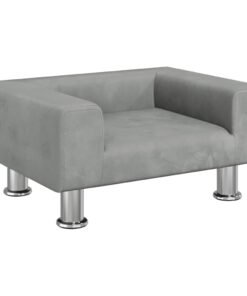 Alternative view of Lit pour chien gris clair 50x40x26,5 cm velours