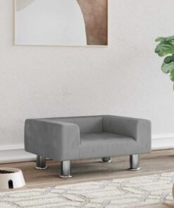 Lit pour chien gris clair 50x40x26,5 cm velours