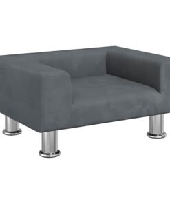 Alternative view of Lit pour chien gris foncé 50x40x26,5 cm velours