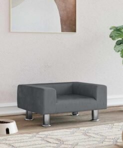 Lit pour chien gris foncé 50x40x26,5 cm velours