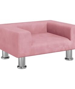 Alternative view of Lit pour chien rose 50x40x26,5 cm velours