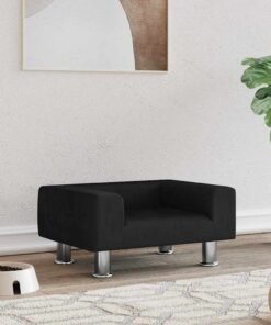 Lit pour chien noir 50x40x26,5 cm velours