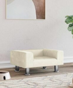 Lit pour chien crème 50x40x26,5 cm velours