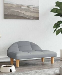 Lit pour chien gris clair 70x52x30 cm tissu