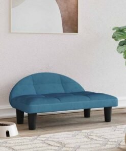 Lit pour chien bleu 70x52x30 cm velours