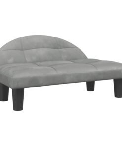 Alternative view of Lit pour chien gris clair 70x52x30 cm velours