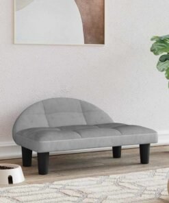 Lit pour chien gris clair 70x52x30 cm velours