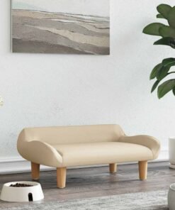 Lit pour chien crème 70x40x24 cm tissu