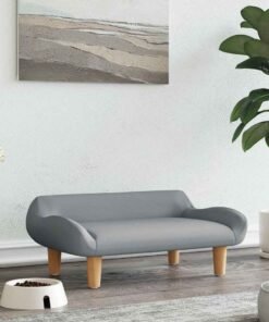 Lit pour chien gris clair 70x40x24 cm tissu