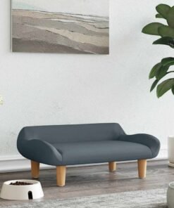 Lit pour chien gris foncé 70x40x24 cm tissu