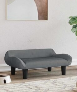 Lit pour chien gris foncé 70x40x24 cm velours