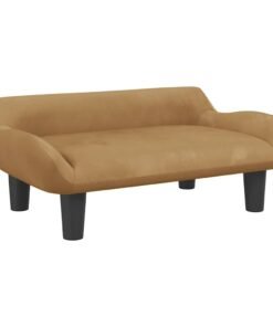 Alternative view of Lit pour chien marron 70x40x24 cm velours