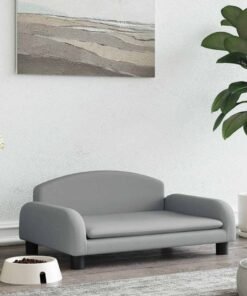 Lit pour chien gris clair 70x45x30 cm tissu