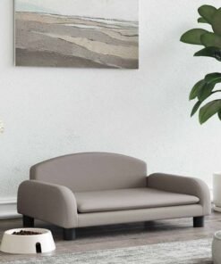 Lit pour chien taupe 70x45x30 cm tissu