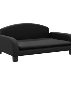 Alternative view of Lit pour chien noir 70x45x30 cm similicuir