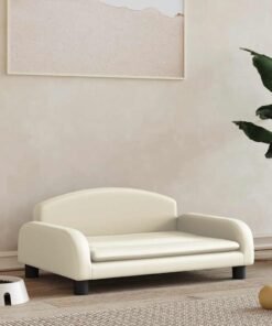 Lit pour chien crème 70x45x30 cm similicuir