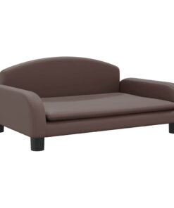 Alternative view of Lit pour chien marron 70x45x30 cm similicuir