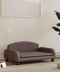 Lit pour chien marron 70x45x30 cm similicuir