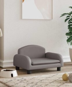 Lit pour chien gris 50x40x30 cm similicuir